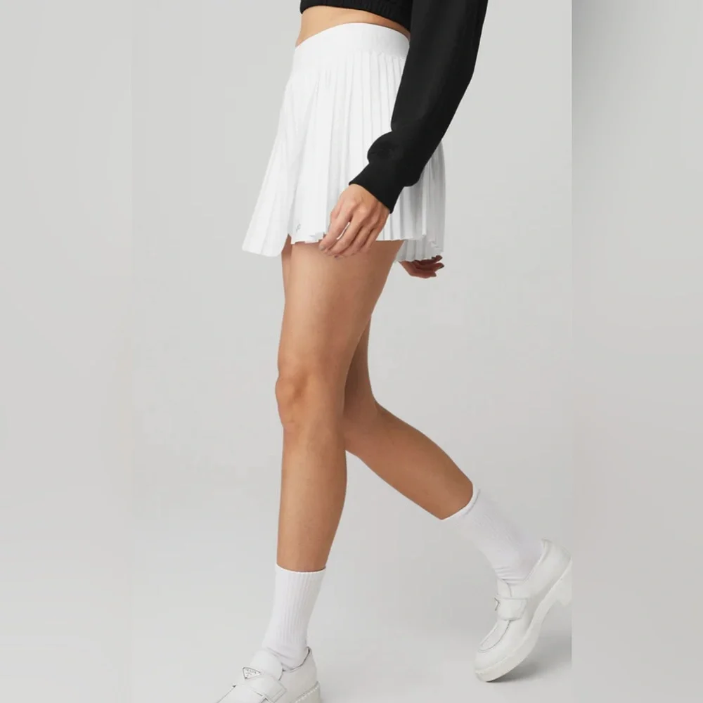 🆕Alo🎱 Aces Tennis Skirt Core: White Sz XXS